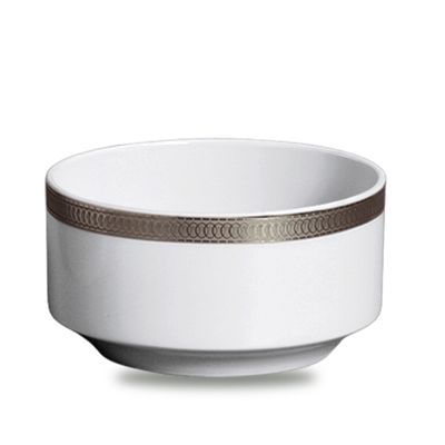 Bowl Maria Platinum Porcelana 6 Peças Branco e Prata Verbano