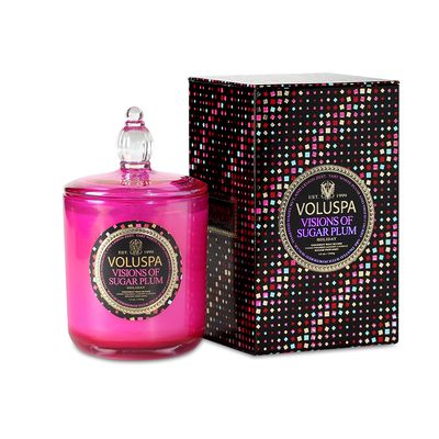 Vela Visions Of Sugar Plum Coleção Maison Holiday Copo com Tampa 100 Horas Voluspa