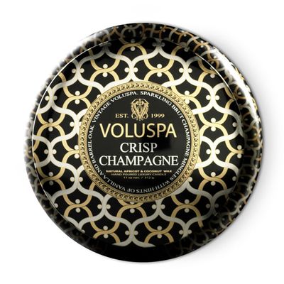 Vela Crisp Champagne Coleção Maison Noir 2 Pavios Lata 50 Horas v2 Voluspa
