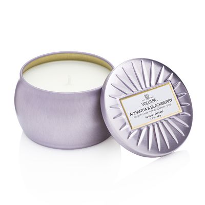 Mini Vela Aurantia e Blackberry Coleção Maison New Vermeil Lata 25 Horas Voluspa