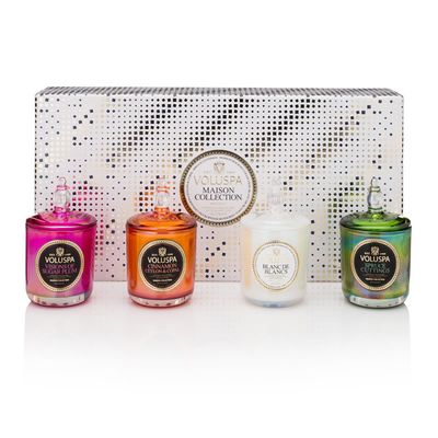 Kit Velas Mini Coleção Maison Holiday 4 Copos com Tampas 25 Horas Voluspa
