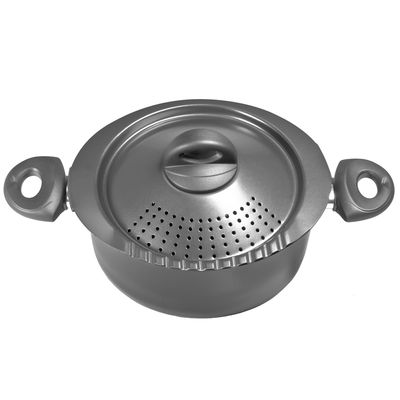 Espagueteira Pasta Pot Taste Of Italy Alumínio com Drenagem Na Tampa 4,7 Litros Cinza Bialetti