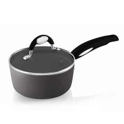 Panela com Tampa Leonardo Perfecta 16 cm Cinza Bialetti