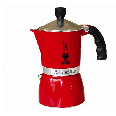 Cafeteira Fiammetta Alumínio 3 Xícaras Vermelha Bialetti