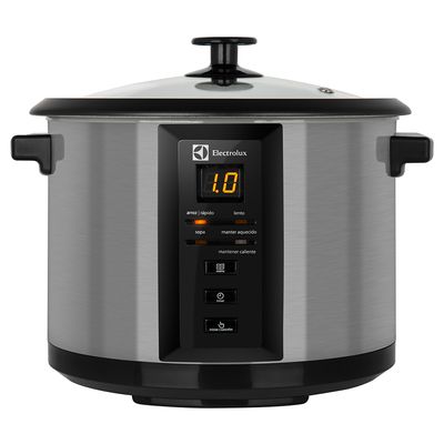 Panela Elétrica Chef Display Digital Capacidade 10 Xícaras de Arroz 127V Preto e Aço Inox Electrolux