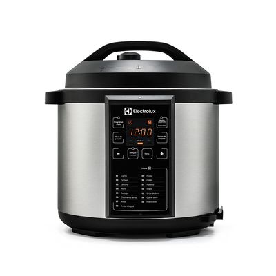 Panela de Pressão Elétrica 6 Litros com 15 Receitas Pré-Programadas Pcc20 127V Preto e Aço Inox Electrolux