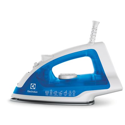 Ferro de Passar a Vapor Easyline Base Antiaderente e Vapor Extra Sib31 127V Azul e Branco Electrolux