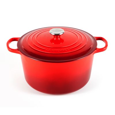 Panela Redonda Alta com Pegador de Aço Inox 28 cm Vermelho Le Creuset