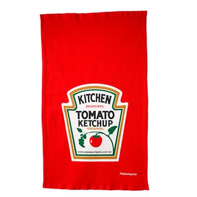 Pano de Prato Ketchup Algodão 68X40 Passaumpano