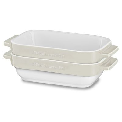 Conjunto Travessas de Cerâmica 2 Peças Almond Cream KitchenAid