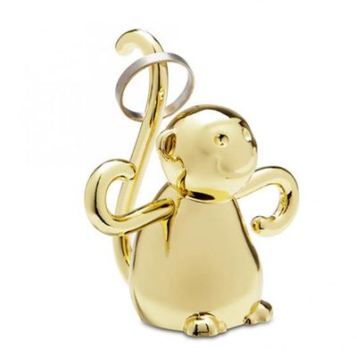 Porta Anel Zoola Macaco Dourado Umbra
