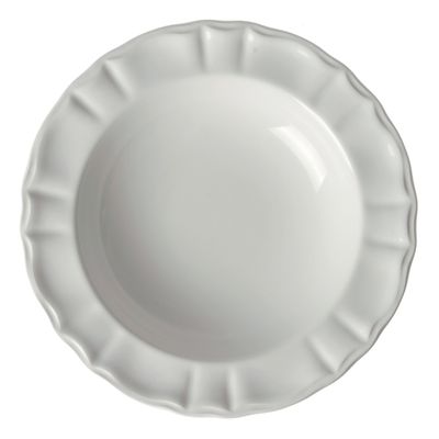 Conjunto de Pratos Fundo Neo Clássico Cerâmica 6 Peças Branco Casa Alegre