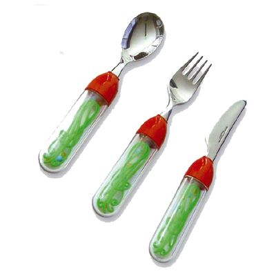 Kit Talheres Infantil Mondo Tweet Aço Inox Verde Bugatti