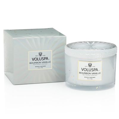 Vela French Bourbon Vanille Coleção New Vermeil Pote e Tampa Vidro 60 Horas Voluspa