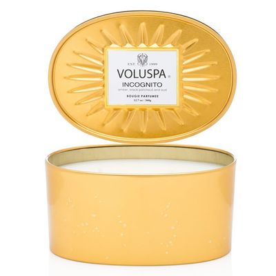 Vela Incognito Coleção New Vermeil Oval 2 Pavios Lata 50 Horas Voluspa