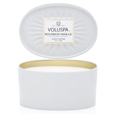 Vela Bourbon Vanille Coleção New Vermeil Oval 2 Pavios Lata 50 Horas Voluspa