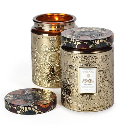Vela Crane Flower Coleção Japonica Pote de Vidro Relevo e Tampa 100 Horas Voluspa