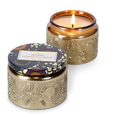 Vela Crane Flower Coleção Japonica Pote de Vidro Relevo com Tampa 25 Horas Voluspa