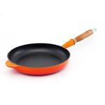 Frigideira-com-Cabo-de-Madeira-24-cm-Laranja-