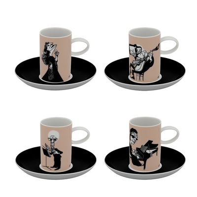 Xícara de Café a Viagem Edição Especial Músicos 4 Peças Vista Alegre Atlantis