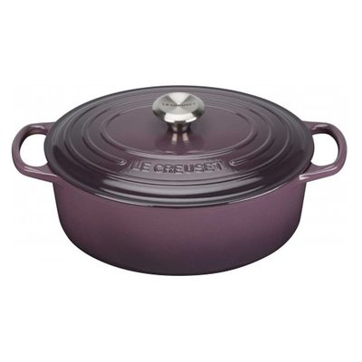 Panela Oval Signature com Pegador Aço Inox 27 cm Cassis Le Creuset