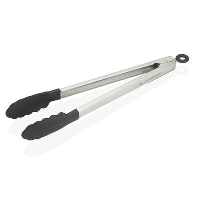 Pinça 30 cm Aço Inox e Silicone Preto Le Creuset