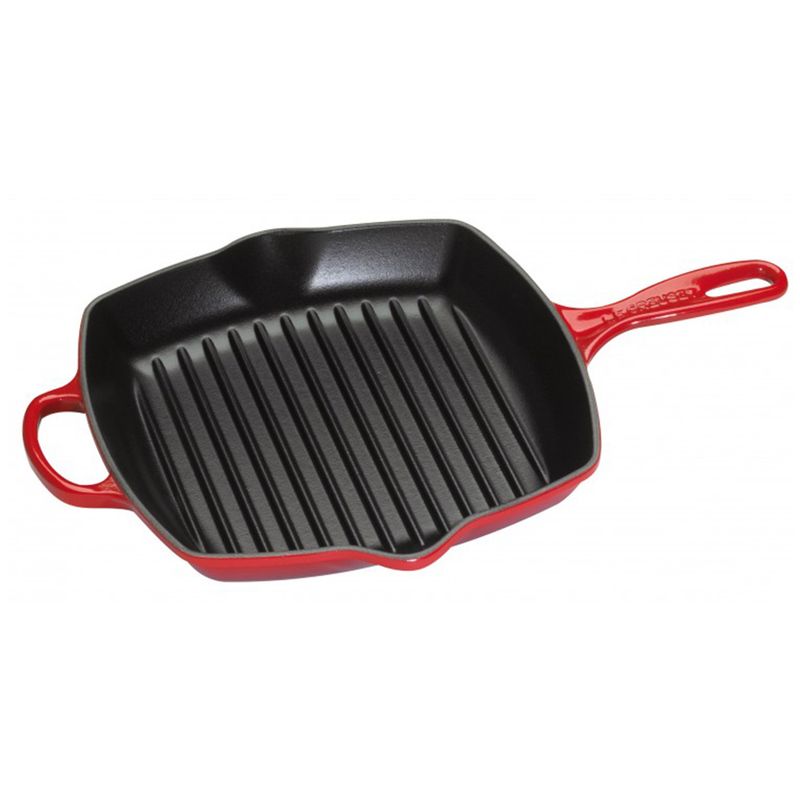 GRELHA-QUADRADA-SIGNATURE--26CM-VERMELHO--LE-CREUSET