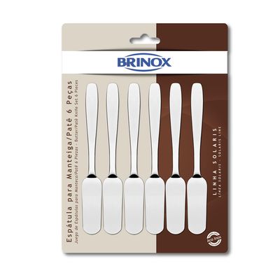 Espátula para Manteiga e Patê Solaris 6 Peças Brinox