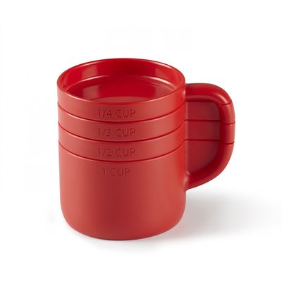 Conjunto de Xícaras Medidoras Cuppa Plástico Vermelho Umbra