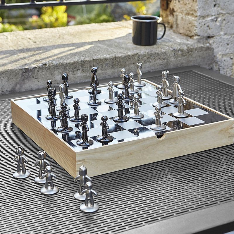 xadrez de vidro conjunto com caixa