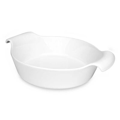 Travessa Refratária Redonda Fall Gourmet Ao Forno 2,1 Litros Branca Oxford