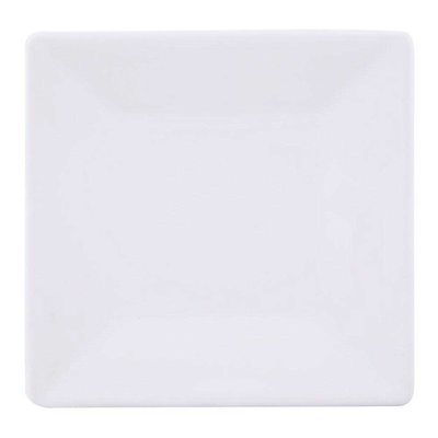 Prato Pão Quadrado Quartier Porcelana 14X14 cm Branco Oxford