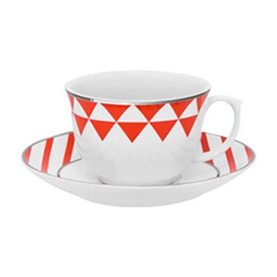Xícara de Chá com Pires Flamingo Baltic Porcelana 240 ml Oxford