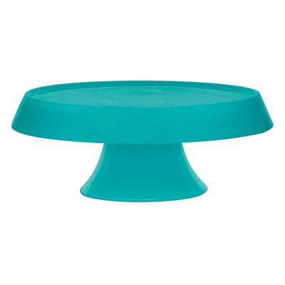 Prato de Bolo com Pé Tower Dreams Porcelana 27 cm Turquesa Oxford
