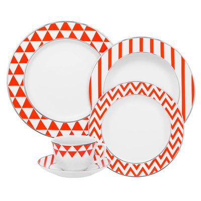 Aparelho de Jantar Flamingo Baltic Porcelana 30 Peças Oxford