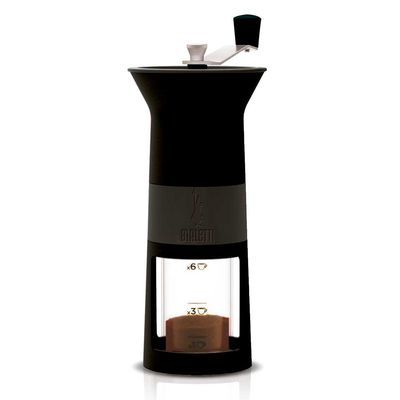 Moedor de Café Manual Macinacaffè 1, 3 e 6 Xícaras Preto Bialetti