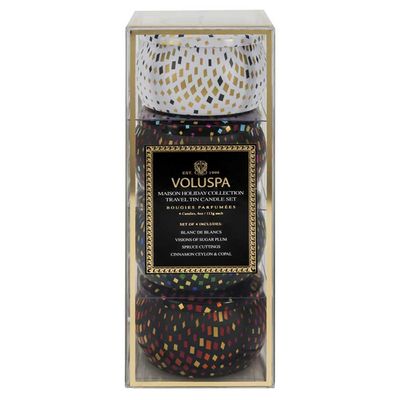 Kit Mini Vela Coleção Maison Holiday 4 Latas 25 Horas Voluspa