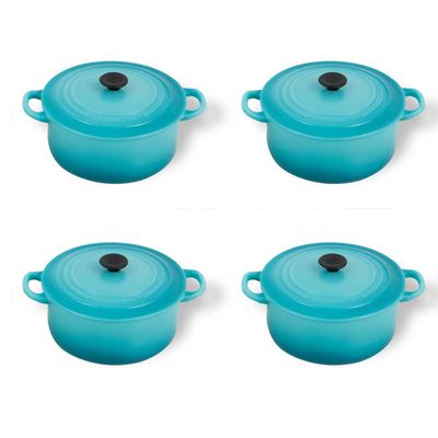 Imãs de Geladeira 4 Peças Azul Caribe Le Creuset