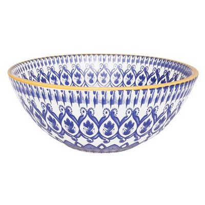 Tigela Full La Carreta Cerâmica 600 ml Azul e Amarelo Oxford