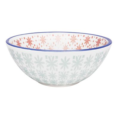Tigela Full Lovely Cerâmica 600 ml Azul e Vermelho Oxford