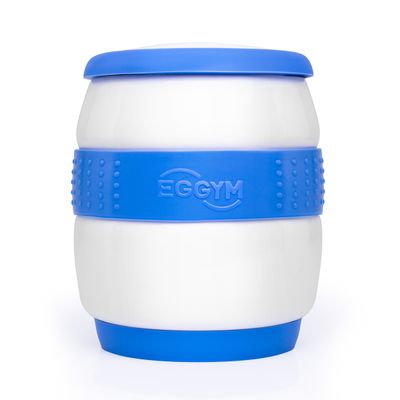 Pote para Micro-Ondas Cerâmica Branco e Azul Eggym