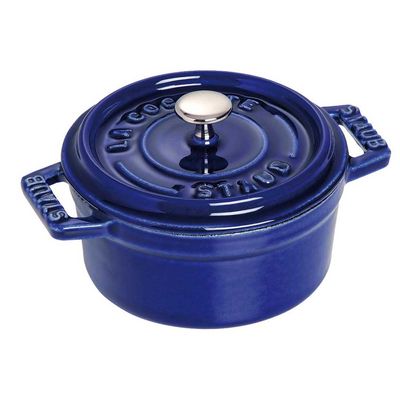 Mini Caçarola Redonda Ferro Fundido 10 cm Azul Marinho Staub