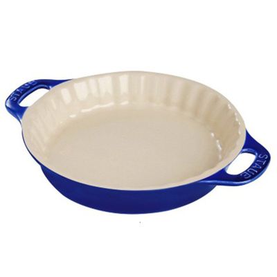 Travessa de Torta Cerâmica 28 cm Azul Marinho Staub