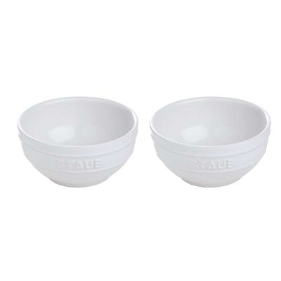 Conjunto de Bowl Cerâmica 2 Peças 17 cm Branco Staub