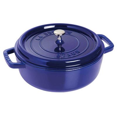 Caçarola Redonda Baixa Ferro Fundido 26 cm Azul Marinho Staub