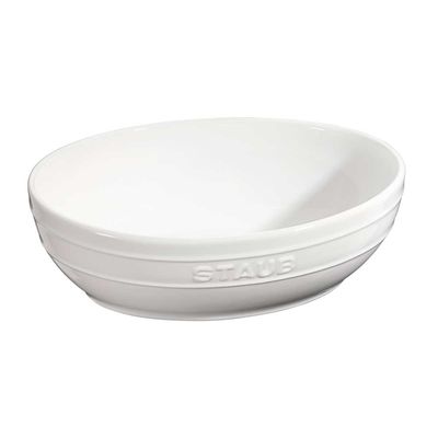 Conjunto Multi Bowl Oval Cerâmica 2 Peças 23 e 27 cm Branco Staub