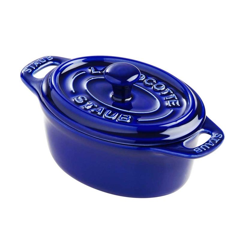 Staub  mini cocotte oval cerâmica 11 cm azul marinho staub