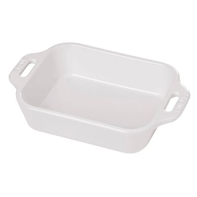 Travessa Retangular Cerâmica 14X11 cm Branco Staub
