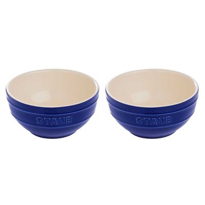 Bowls Cerâmica 2 Peças 1,2 Litro Azul Marinho Staub