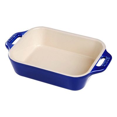 Travessa Retangular Cerâmica 14X11 cm Azul Marinho Staub